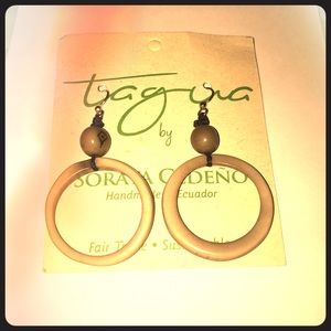 Tagua nut jewelry by Soraya Cedeno hoop Earrings